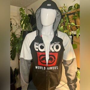 Ecko Unlimited Black and White Logo Hoodie
